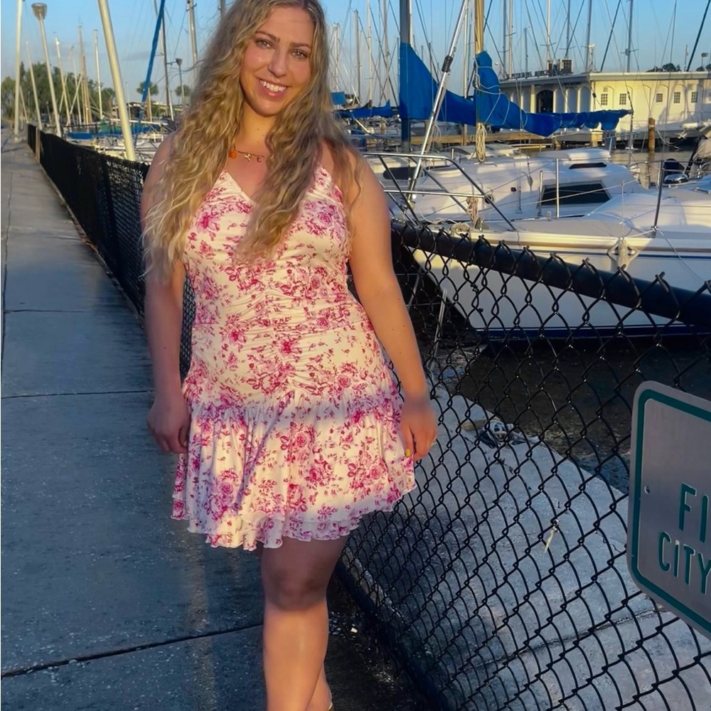 SHEIN Pink Floral Mini Dress